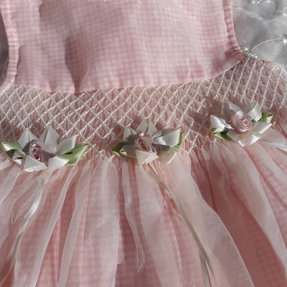 Bonnie Jean Other - Bonnie Jean Smocked Pink Checkered OldSchool Dress